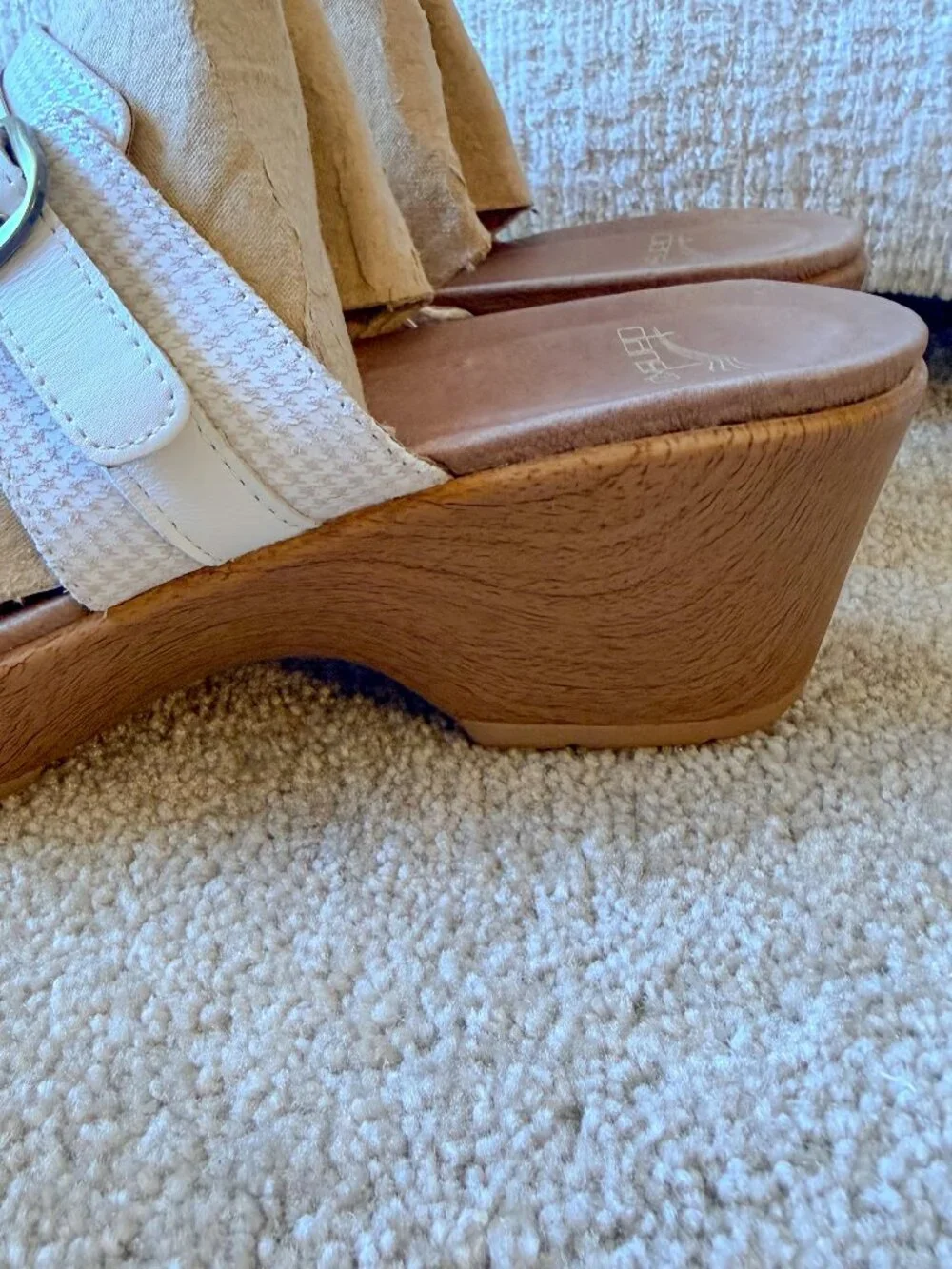 Dansko Women's Jessie White Leather Sandals - Size 40